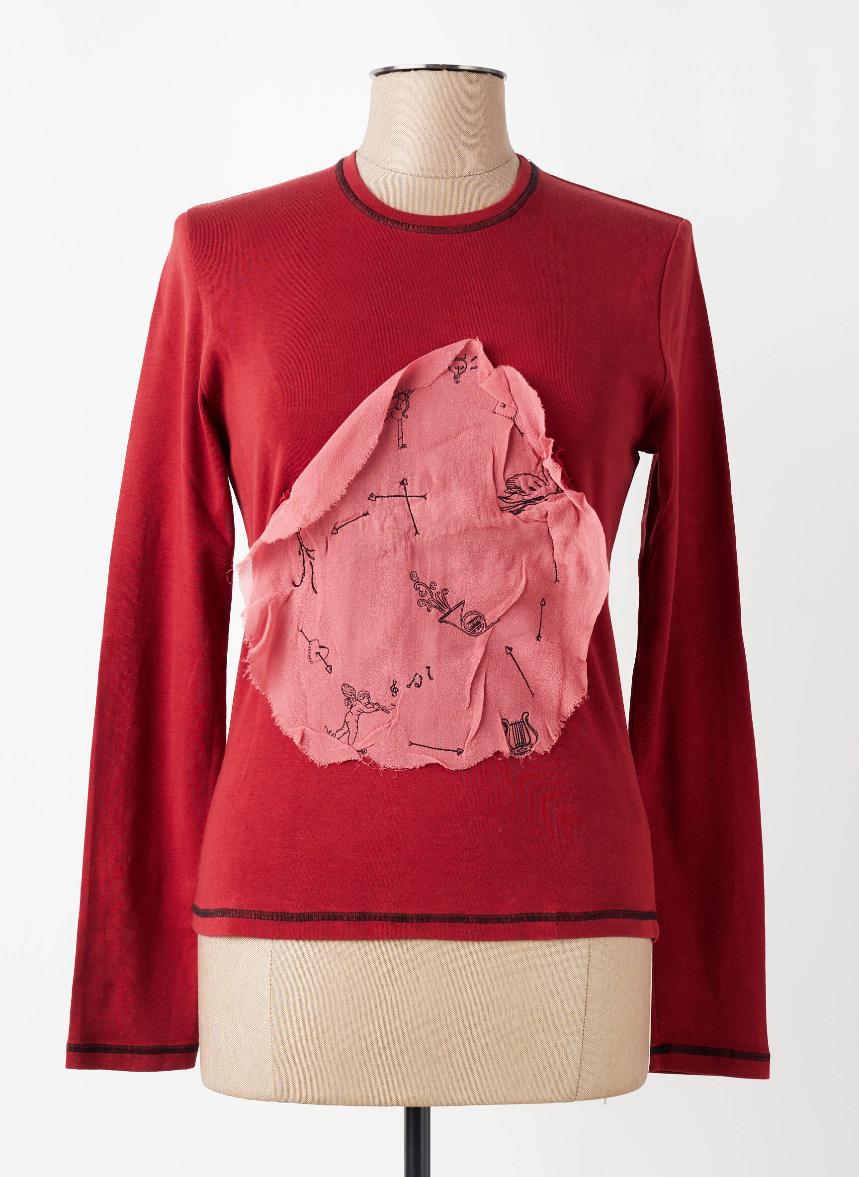 T-shirt manches longues manches longues rouge CAP JULUCA femme