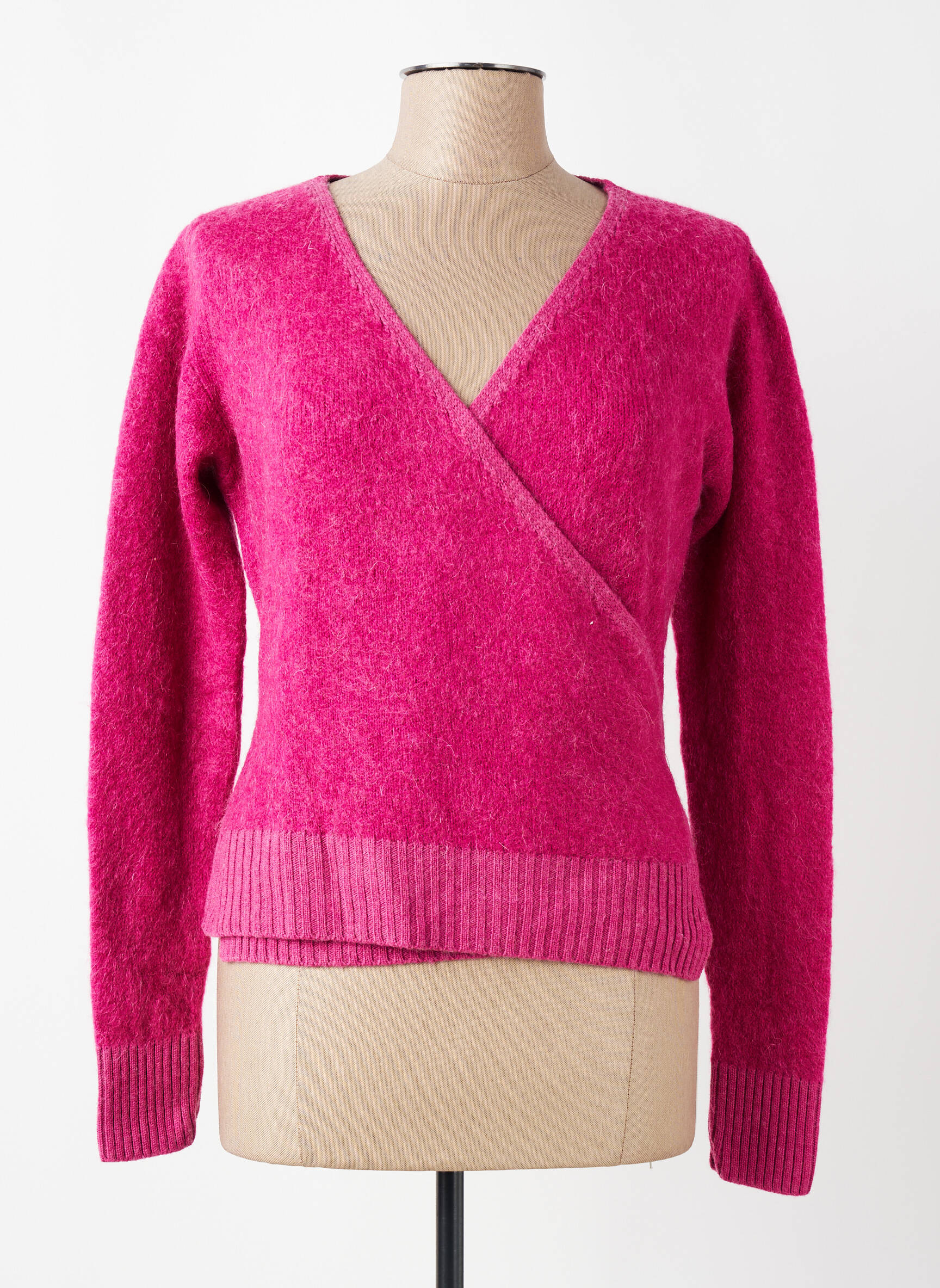 Gilet manches longues resserrée sur le bas rose FINETTE femme