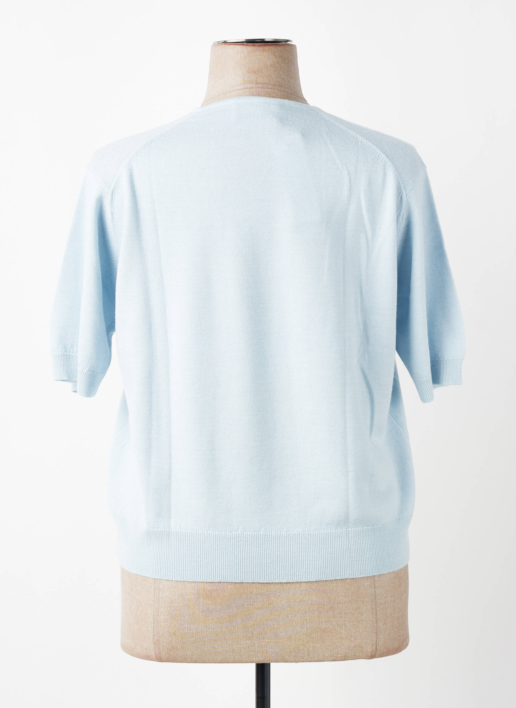 Pull stretch manches courtes bleu ESTEREL femme
