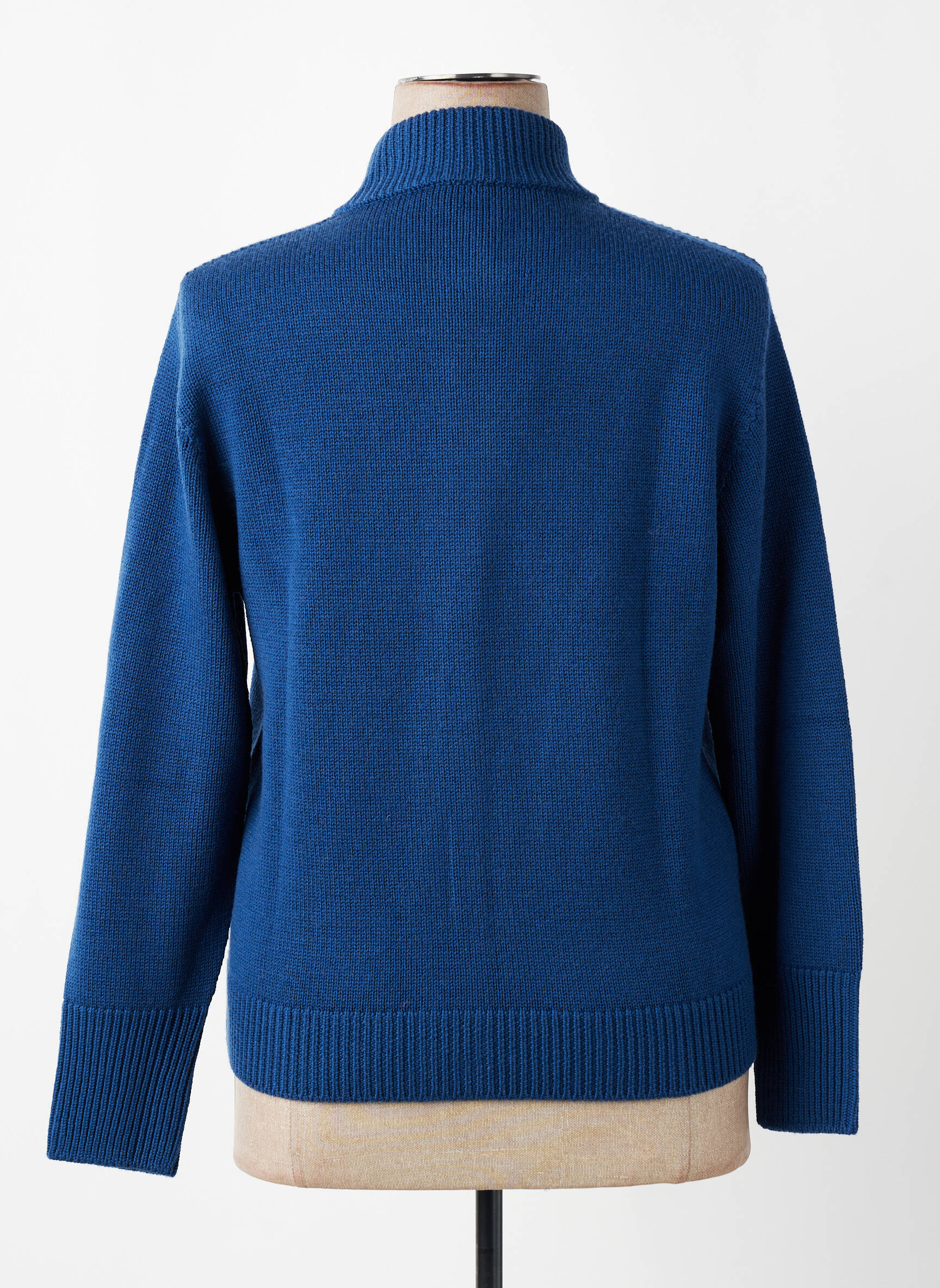 Gilet manches longues resserrée sur le bas bleu MAURICE ABOT femme