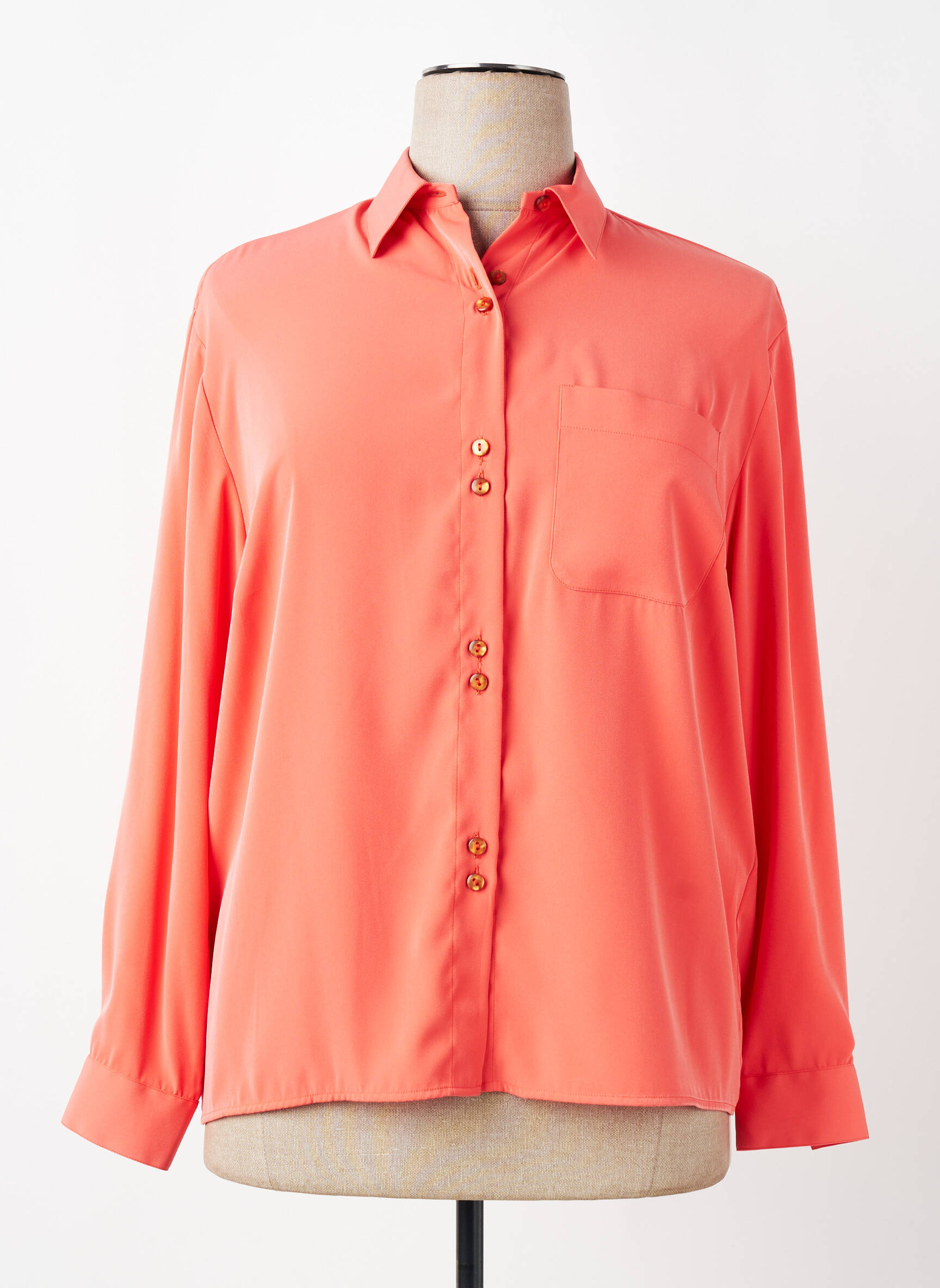 Chemisier coupe fluide manches longues orange PIER BÉ femme