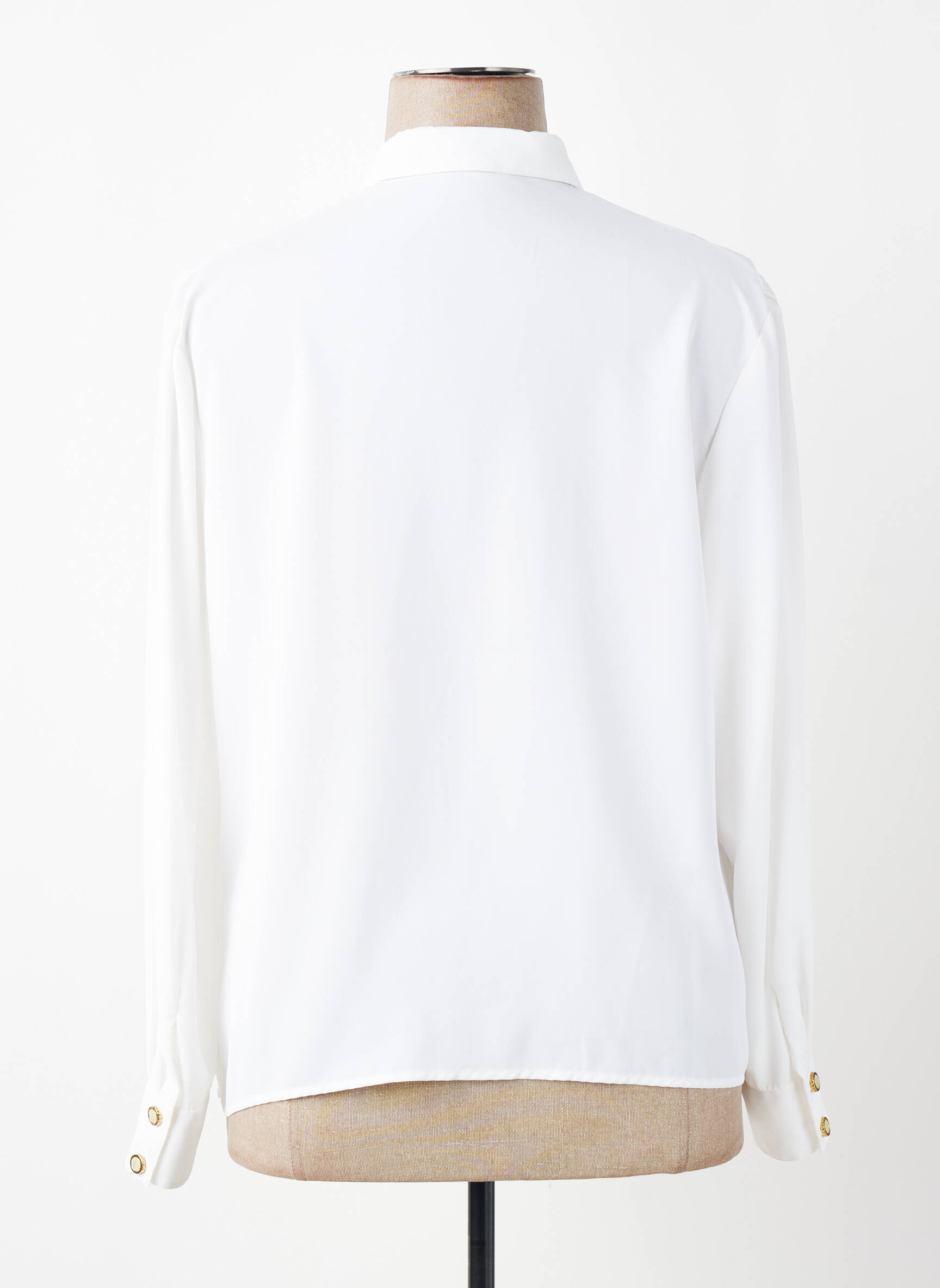 Chemisier tissage crêpe manches longues blanc PIER BÉ femme