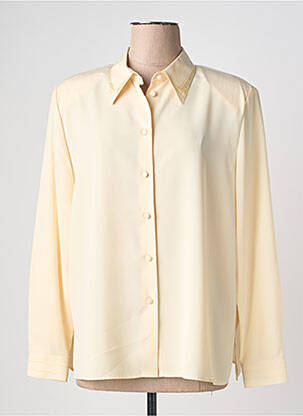 Chemisier tissage crêpe manches longues jaune PRUNELLE femme
