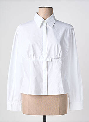Chemisier coupe cintrée manches longues blanc FINETTE femme