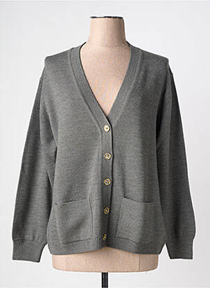 Gilet manches longues resserrée sur le bas gris MONTAGUT femme