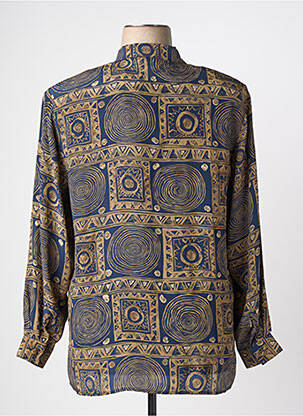 Chemisier imprimé fantaisie manches longues bleu PRUNELLE femme
