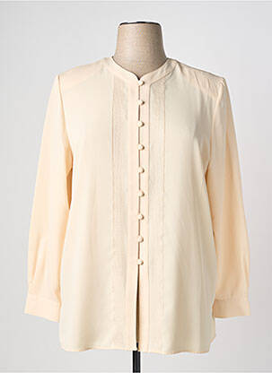 Chemisier col mao manches longues jaune PRUNELLE femme
