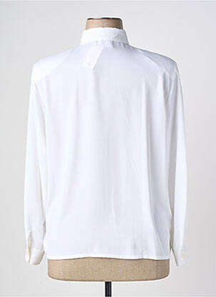 Chemisier tissage crêpe manches longues blanc PRUNELLE femme