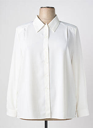 Chemisier tissage crêpe manches longues beige PRUNELLE femme