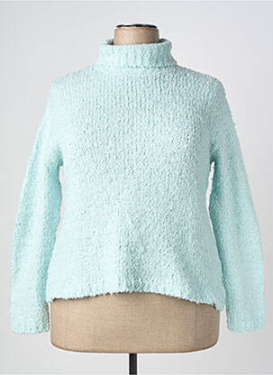 Pull col roulé stretch manches longues bleu KATMAI femme