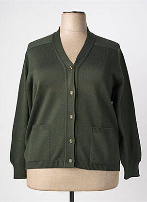 Gilet manches longues stretch vert EDWIGE femme