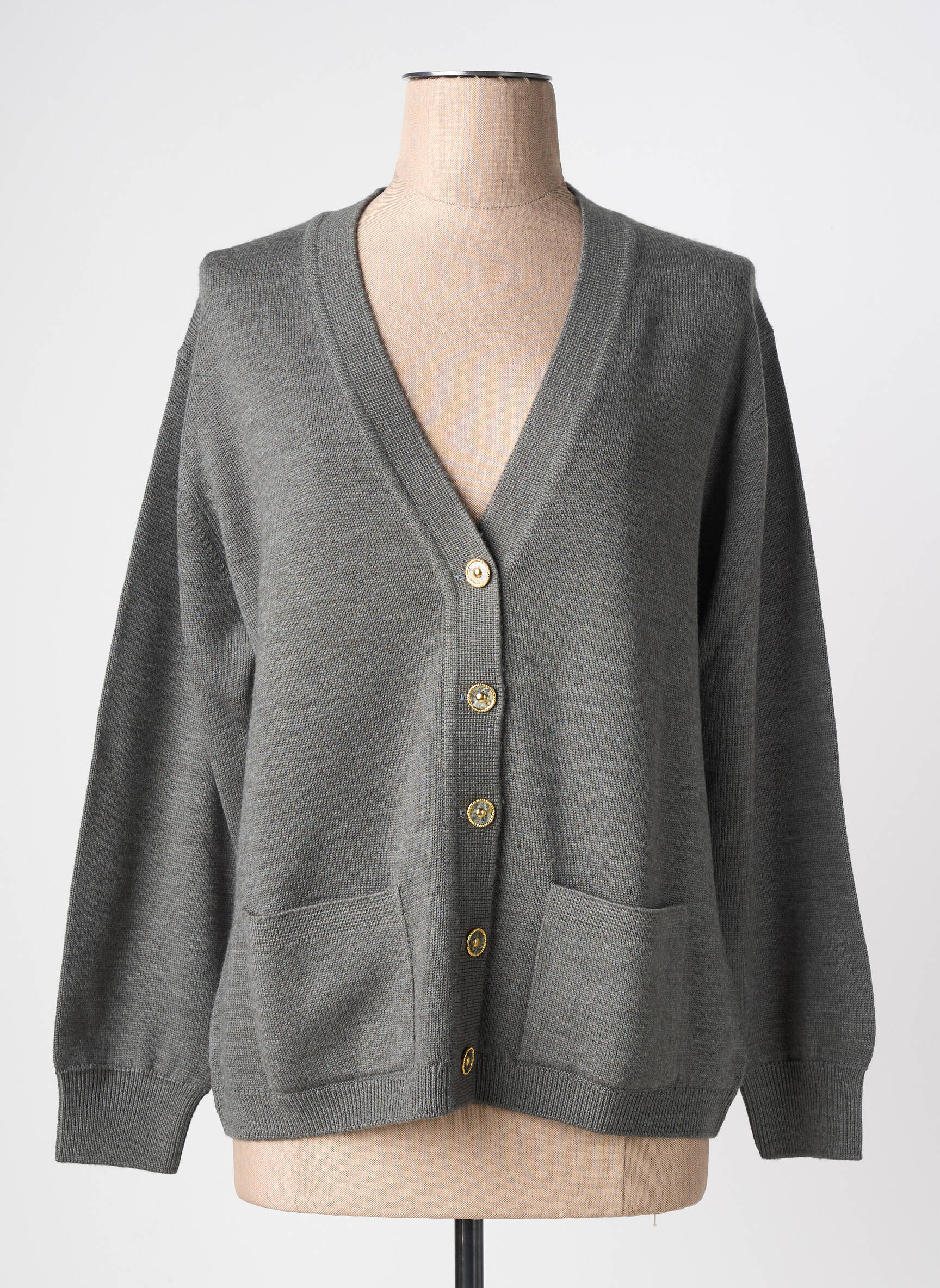 Gilet manches longues stretch gris MONTAGUT femme