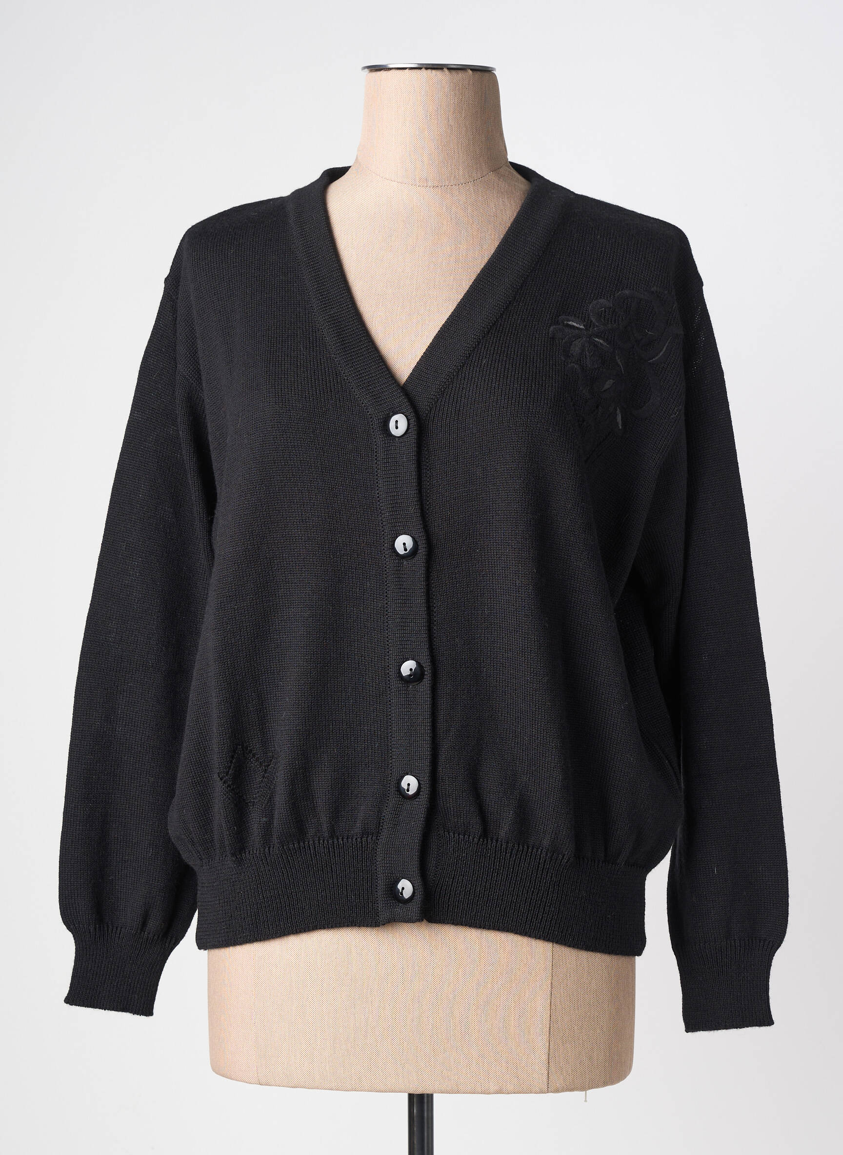 Gilet manches longues stretch noir MONTAGUT femme