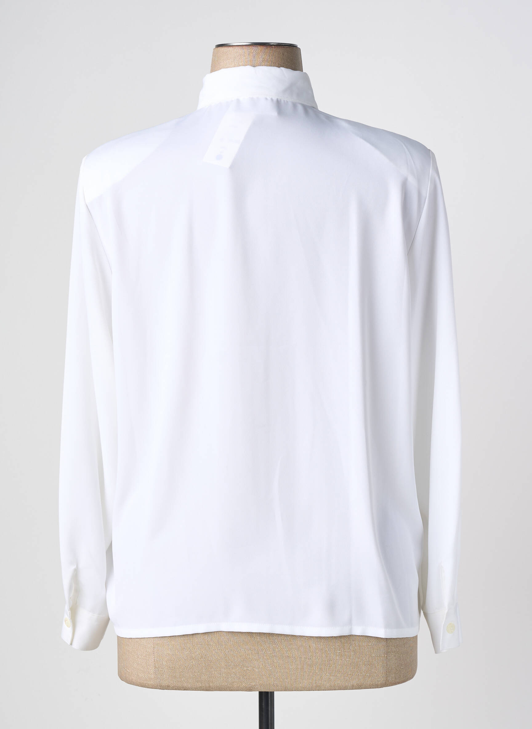 Chemisier tissage crêpe manches longues blanc PRUNELLE femme