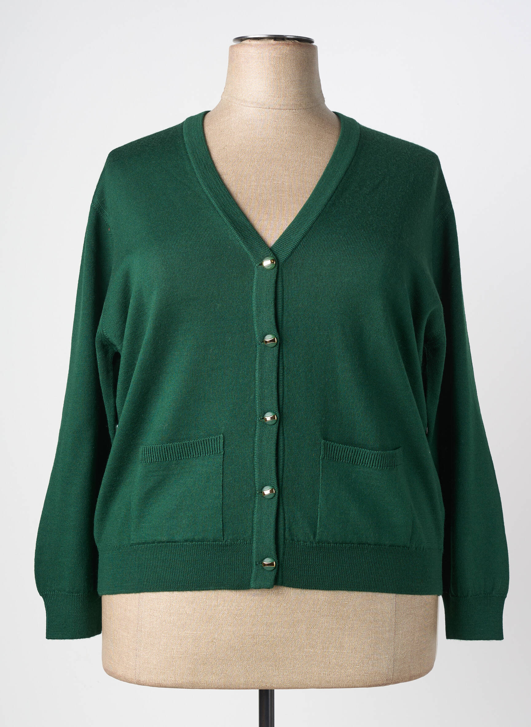 Gilet manches longues stretch vert MANTERO femme