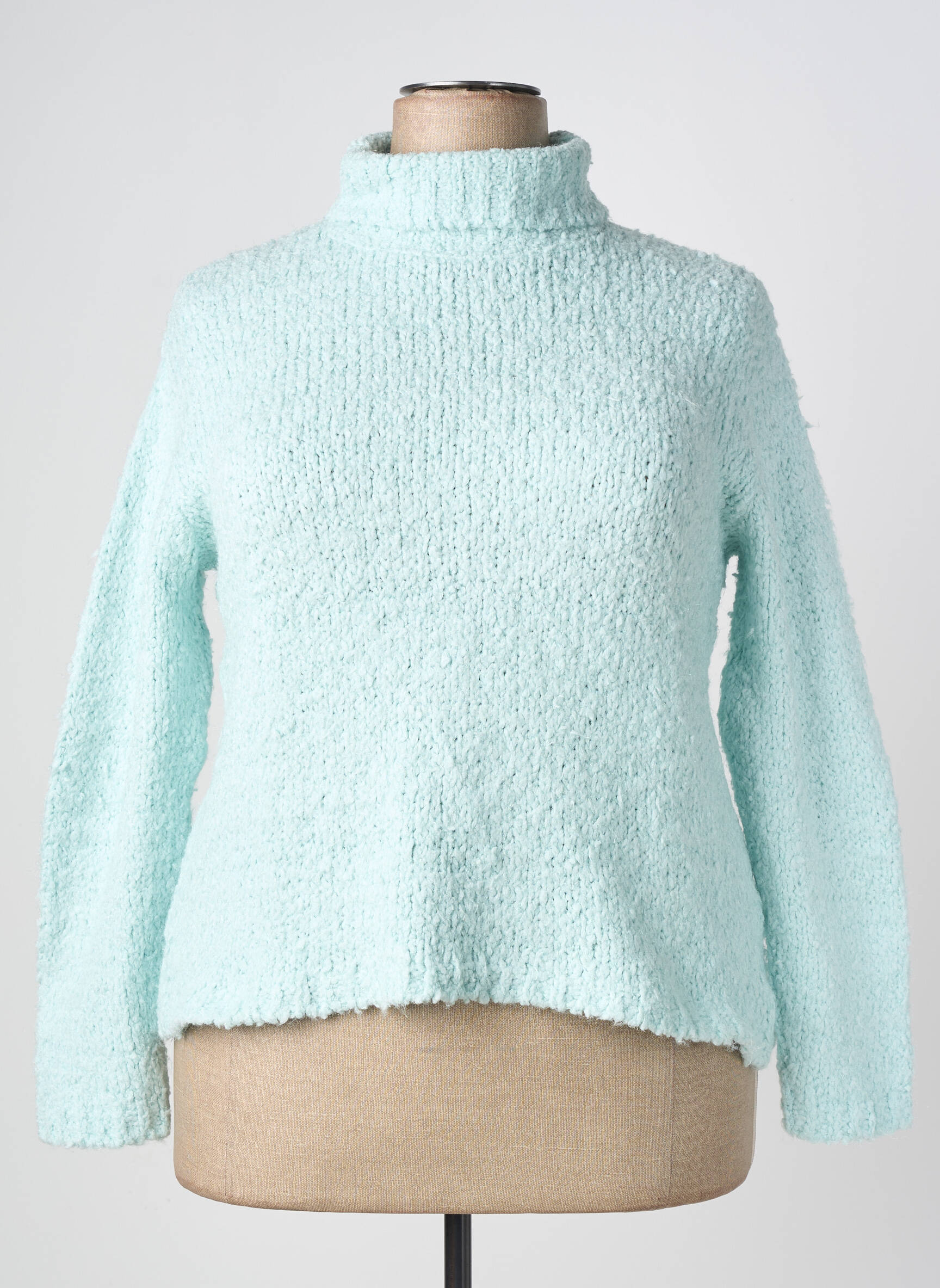 Pull col roulé stretch manches longues bleu KATMAI femme
