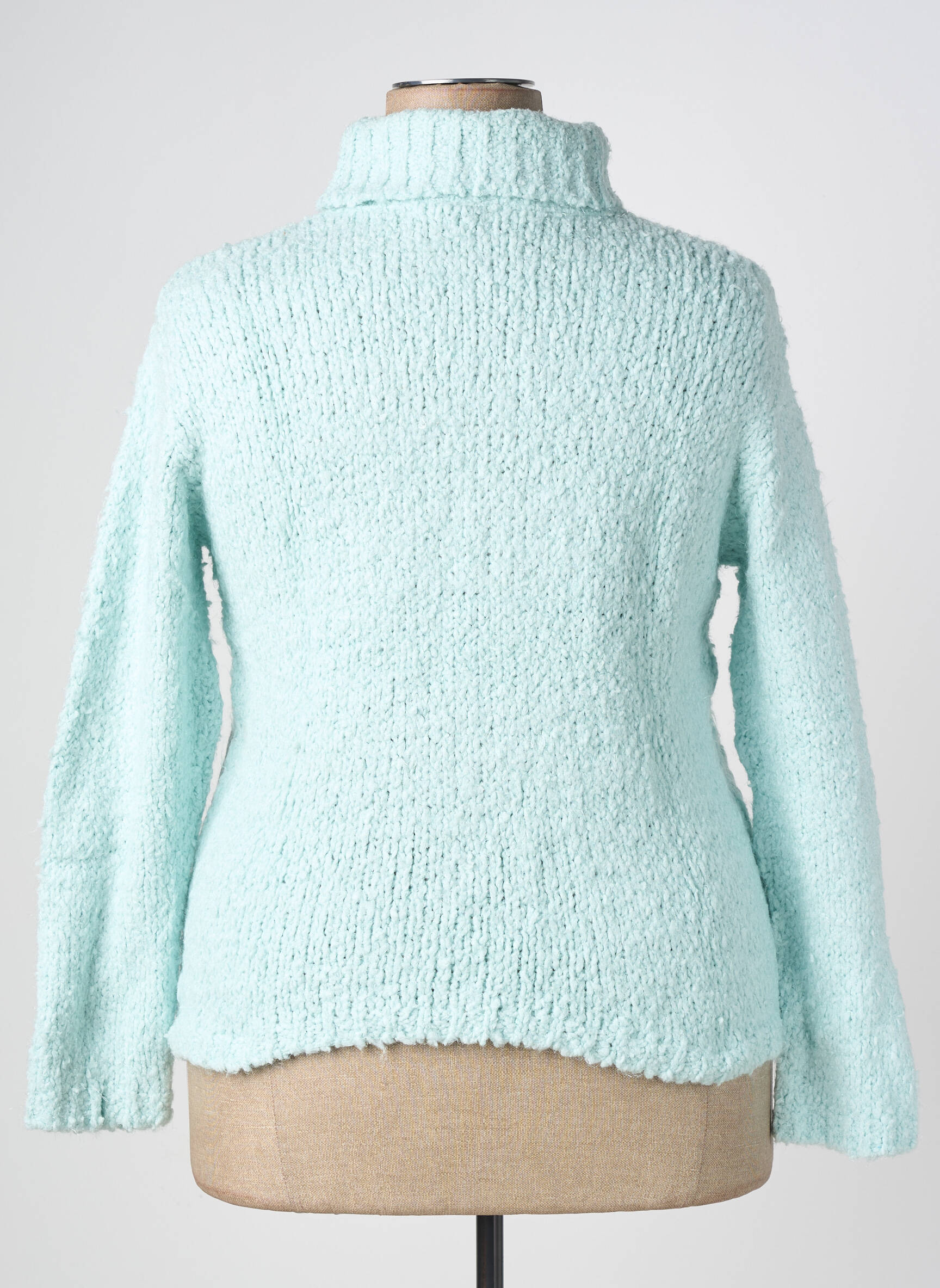 Pull col roulé stretch manches longues bleu KATMAI femme