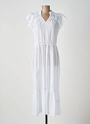 Robe longue manches courtes manches courtes blanc SOYACONCEPT femme