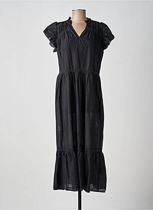Robe longue manches courtes manches courtes noir SOYACONCEPT femme