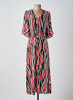 Robe longue imprimé fantaisie manches courtes rose SOYACONCEPT femme