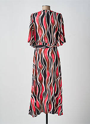 Robe longue imprimé fantaisie manches courtes rose SOYACONCEPT femme