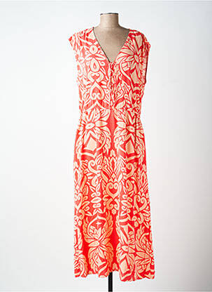 Robe longue imprimé fantaisie sans manche rouge SOYACONCEPT femme