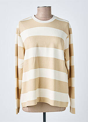 Sweat-shirt stretch manches longues beige SOYACONCEPT femme