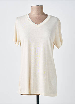 T-shirt col v manches courtes beige SOYACONCEPT femme