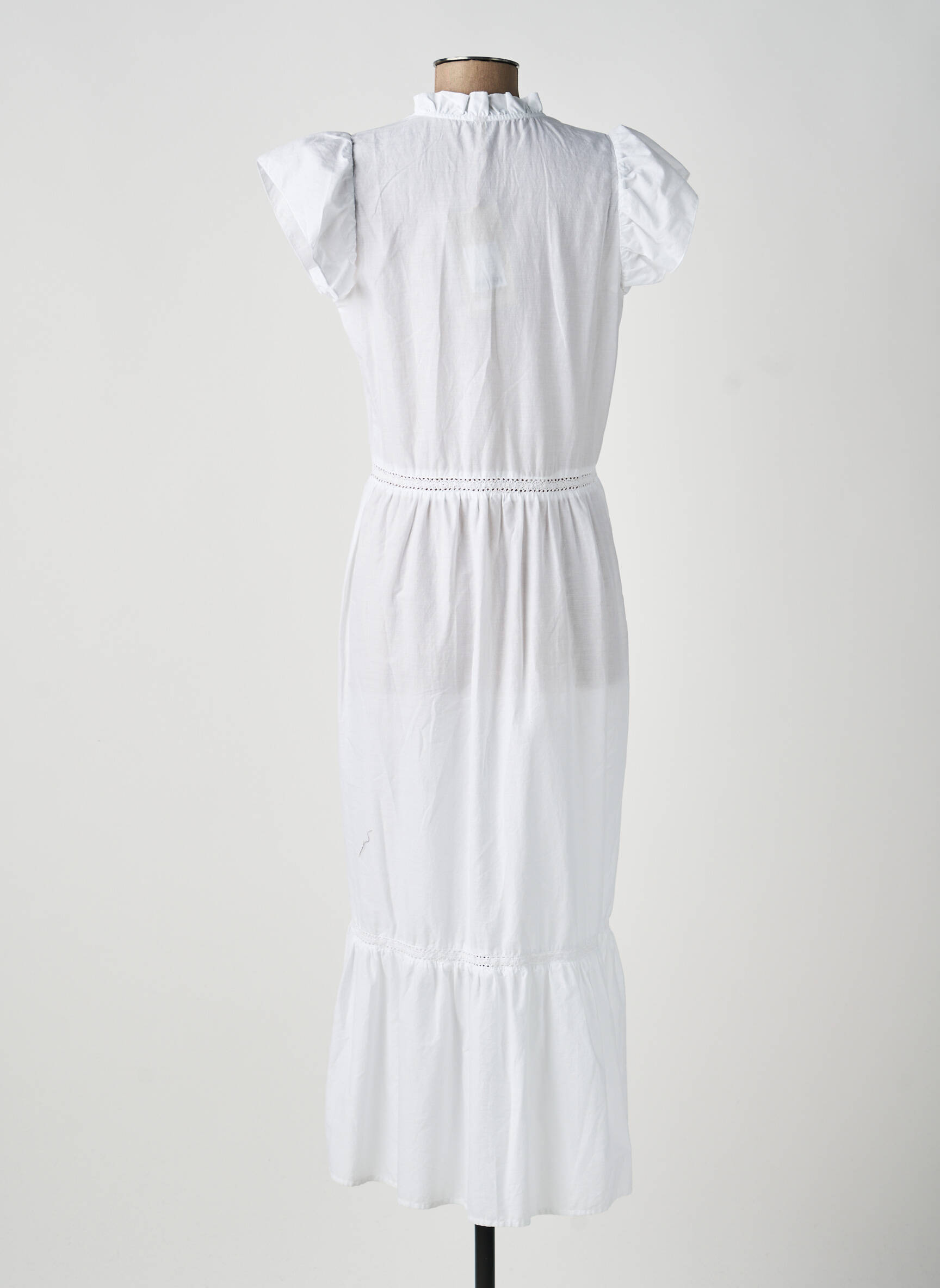 Robe longue manches courtes manches courtes blanc SOYACONCEPT femme
