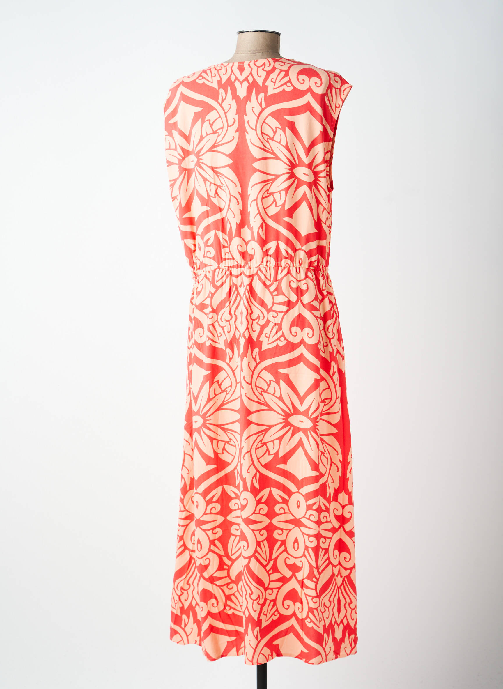 Robe longue imprimé fantaisie sans manche rouge SOYACONCEPT femme