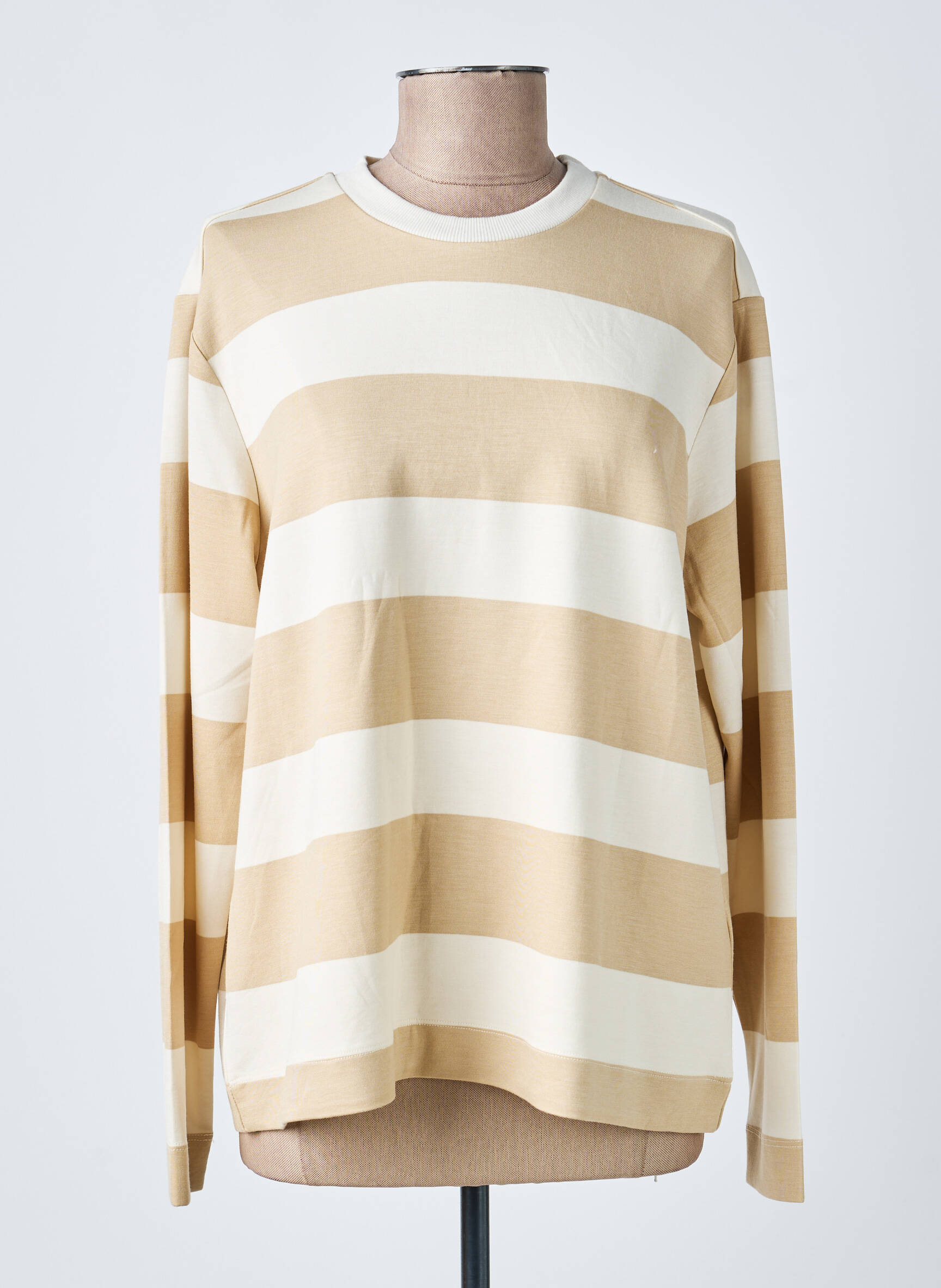 Sweat-shirt stretch manches longues beige SOYACONCEPT femme