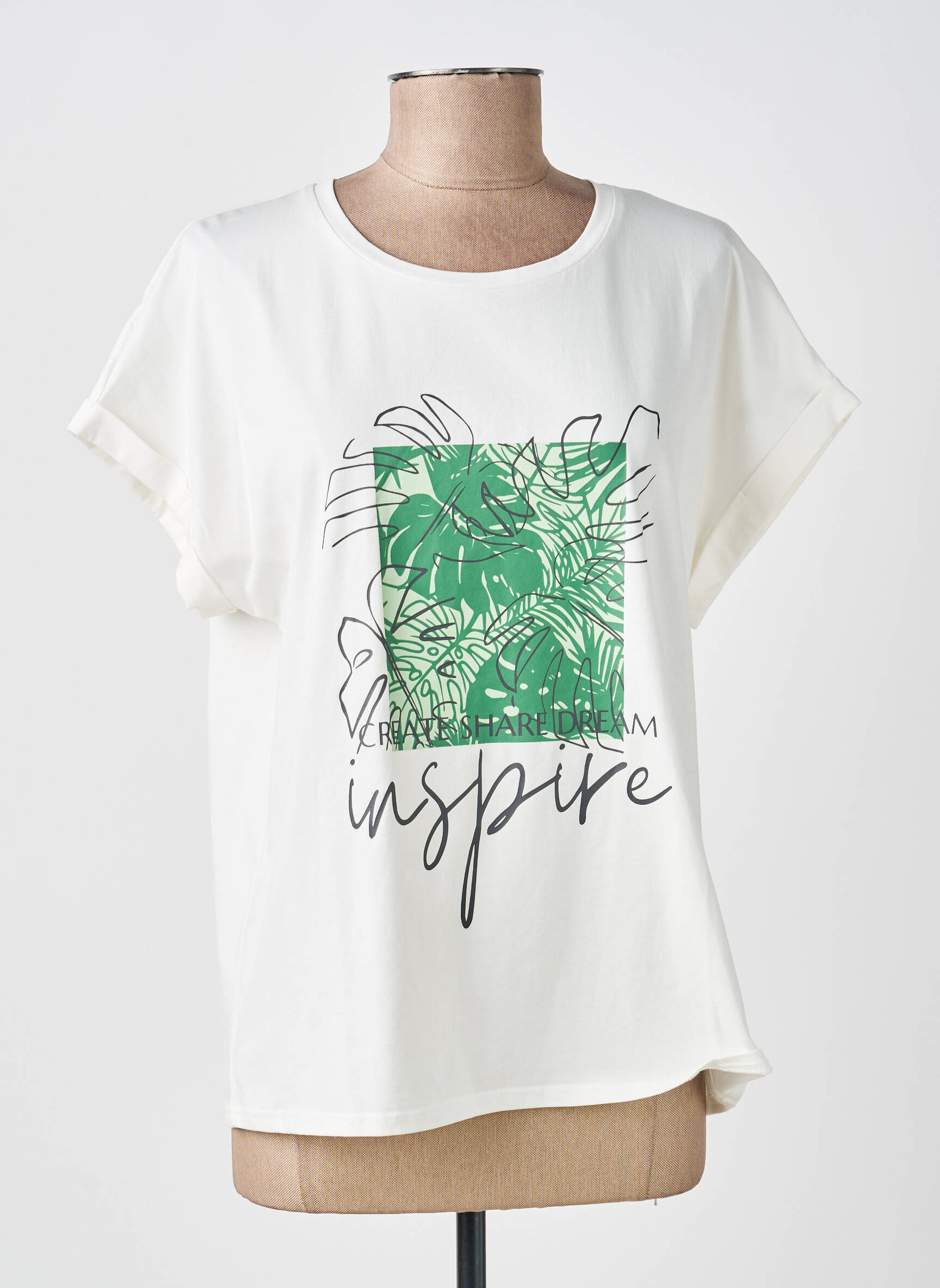 T-shirt coupe droite manches courtes beige SOYACONCEPT femme