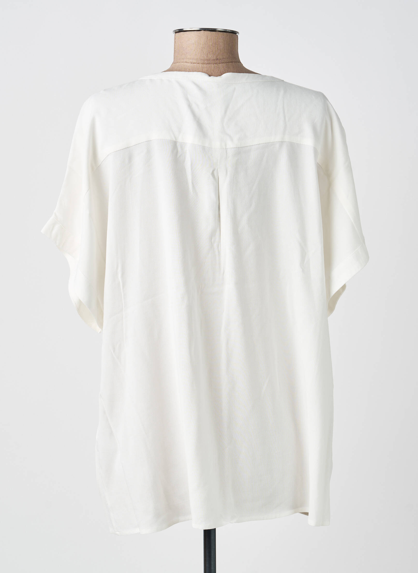 Blouse tissage popeline manches courtes beige SOYACONCEPT femme