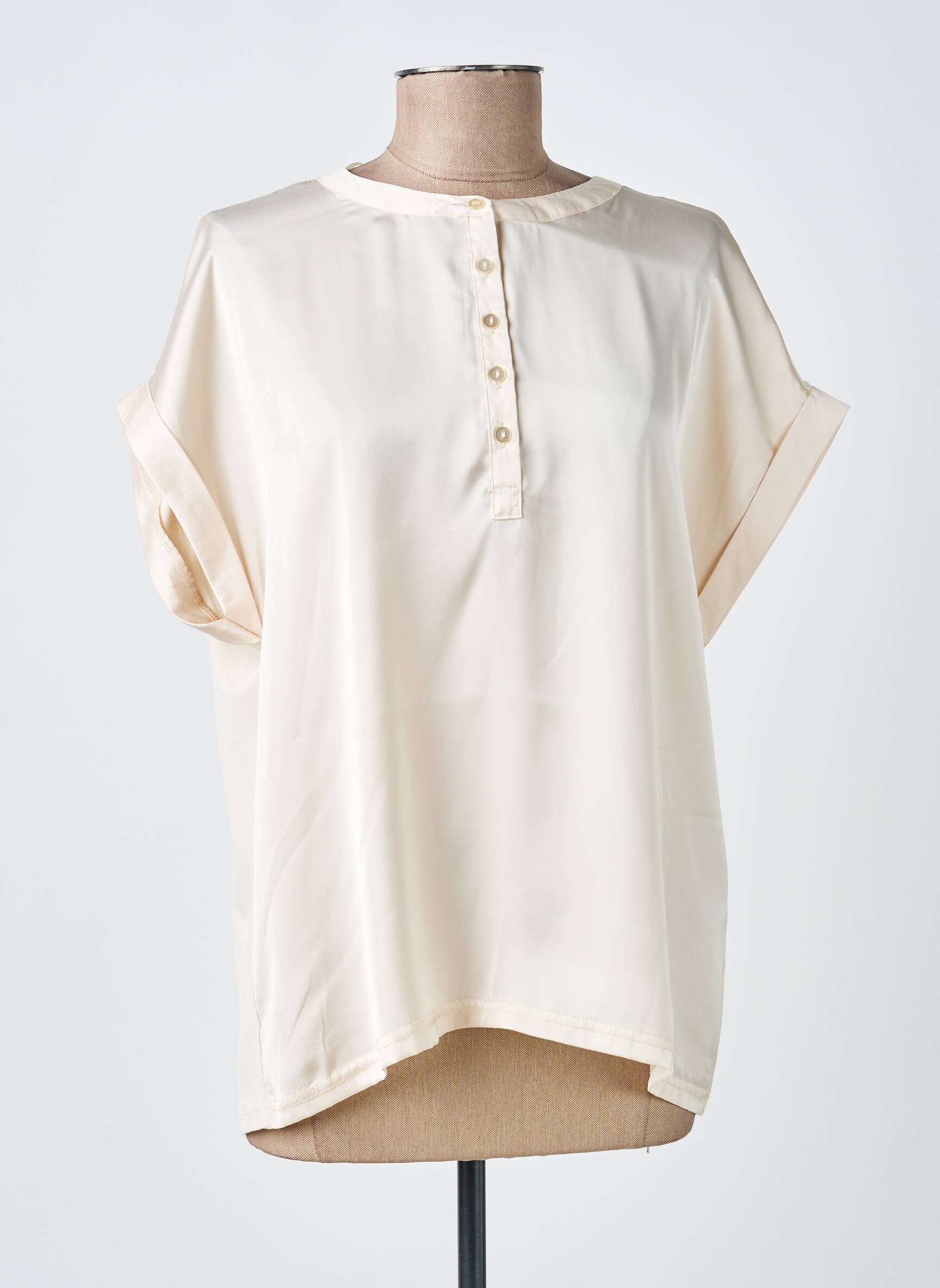 Blouse coupe fluide manches courtes beige SOYACONCEPT femme