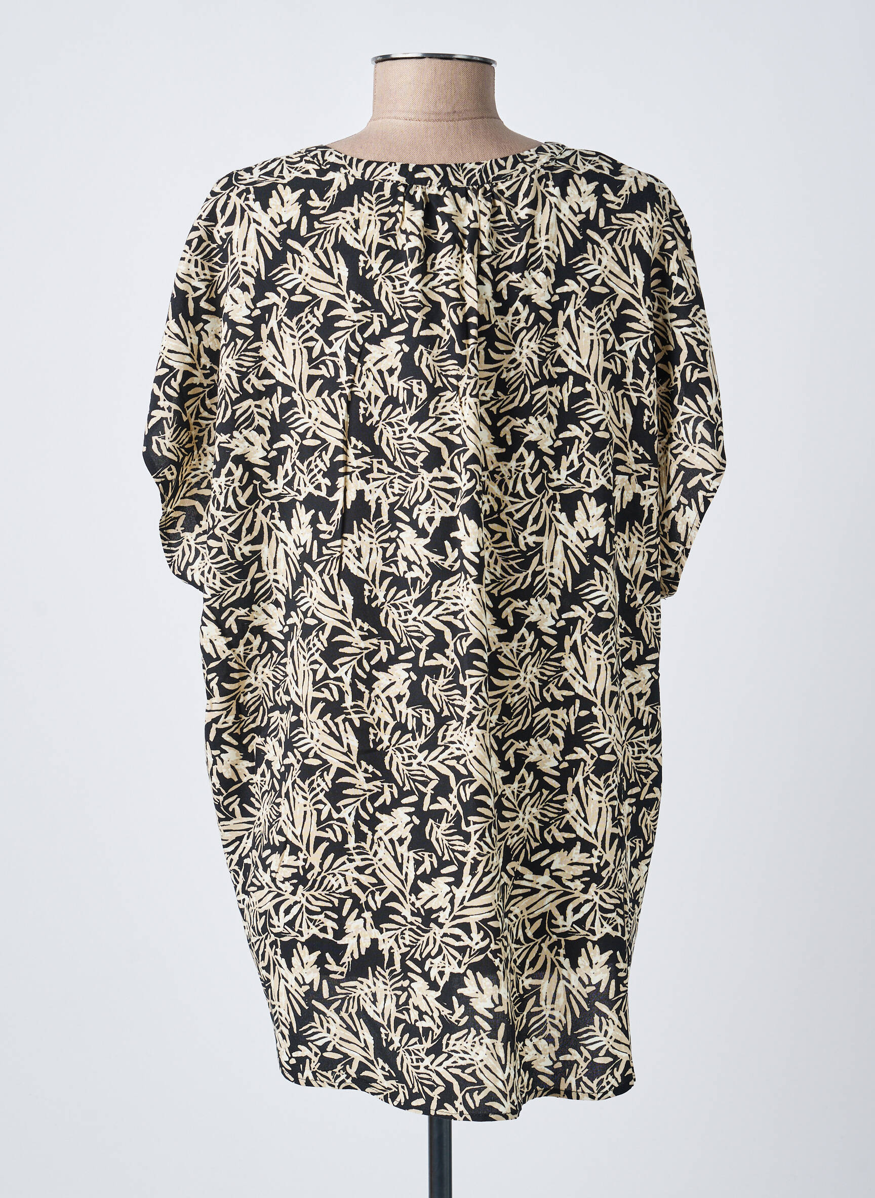 Blouse tissage popeline manches courtes noir SOYACONCEPT femme
