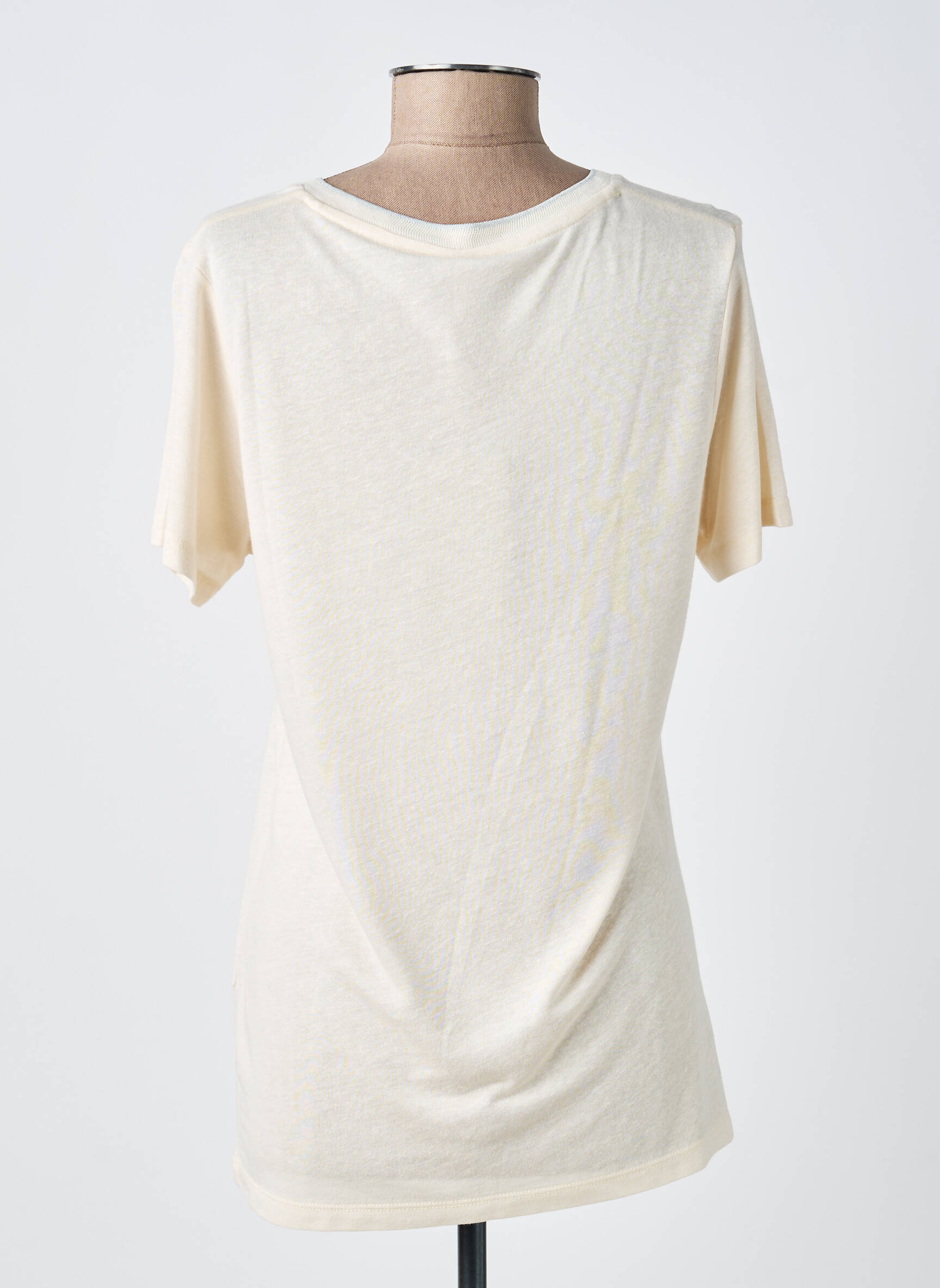 T-shirt col v manches courtes beige SOYACONCEPT femme