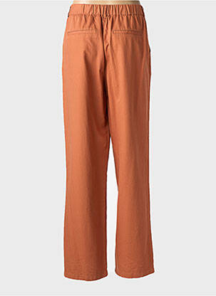 Pantalon droit fermeture zippée sous rabat boutonné orange C'EST BEAU LA VIE femme