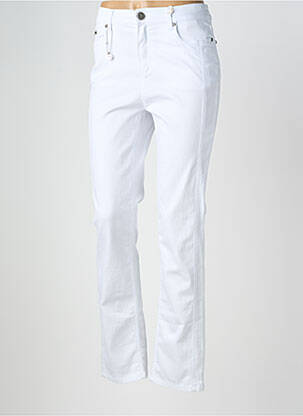 Jeans coupe slim taille haute taille haute blanc ANNA MONTANA femme