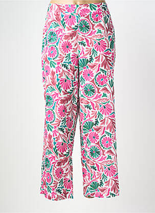 Pantalon droit tissage popeline taille normale rose C'EST BEAU LA VIE femme