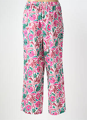 Pantalon droit tissage popeline taille normale rose C'EST BEAU LA VIE femme
