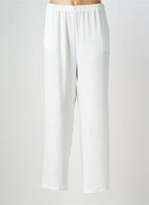Pantalon droit tissage crêpe taille normale blanc AZAY femme