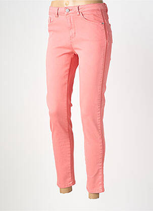 Jeans coupe slim stretch taille normale rose fonce C'EST BEAU LA VIE femme
