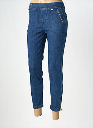 Jeans coupe slim stretch taille normale bleu ANNA MONTANA femme