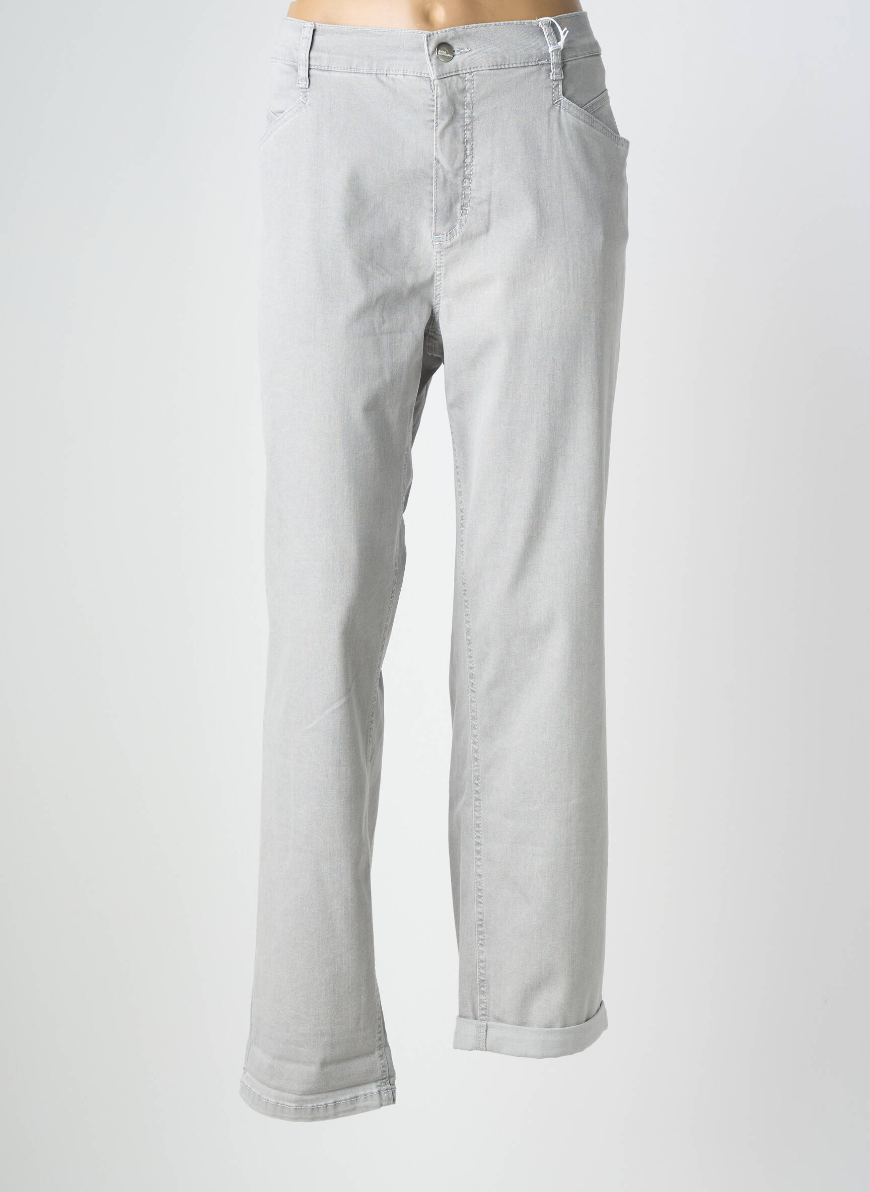 Jeans coupe droite stretch taille normale gris ANNA MONTANA femme