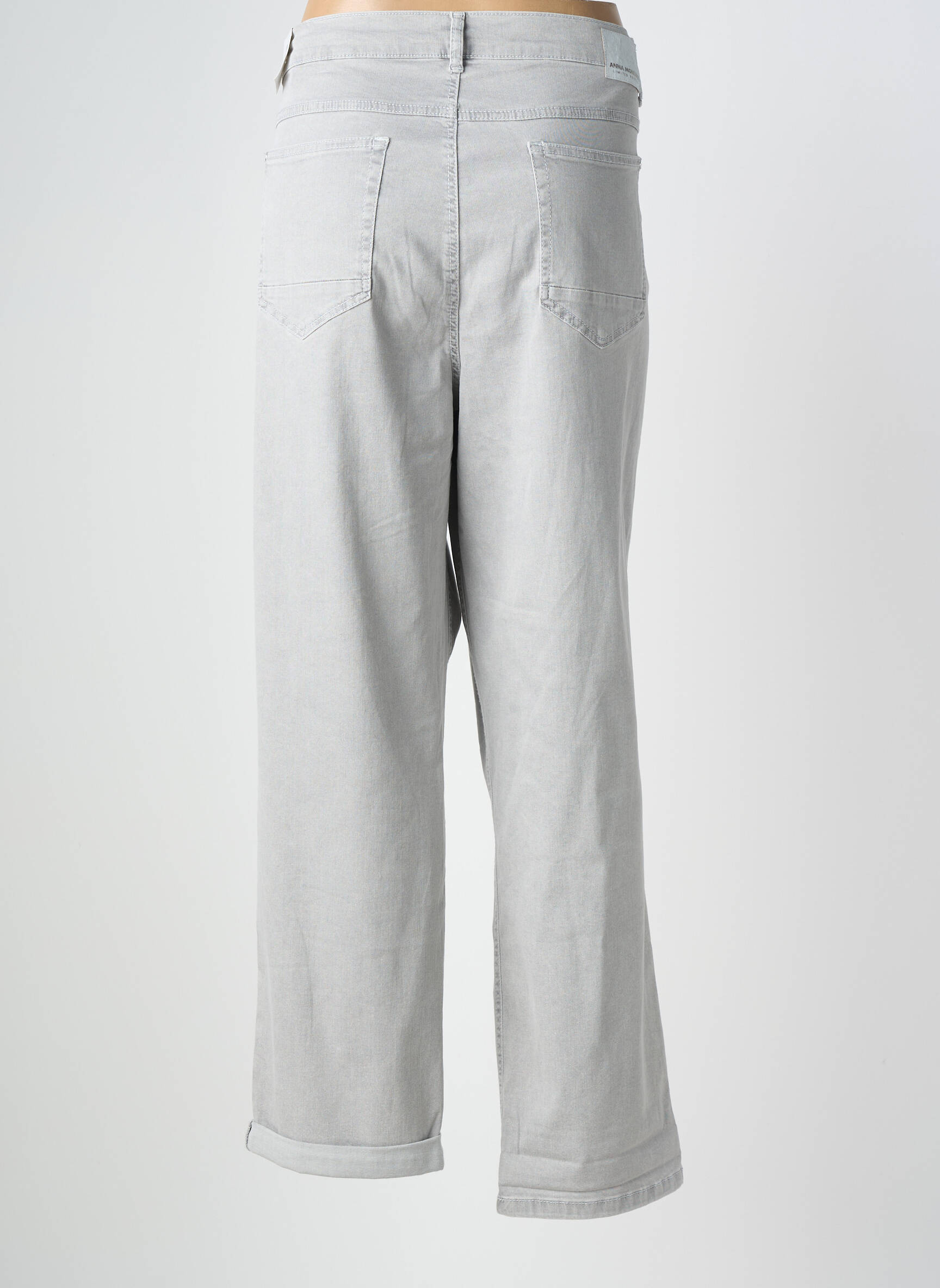 Jeans coupe droite stretch taille normale gris ANNA MONTANA femme