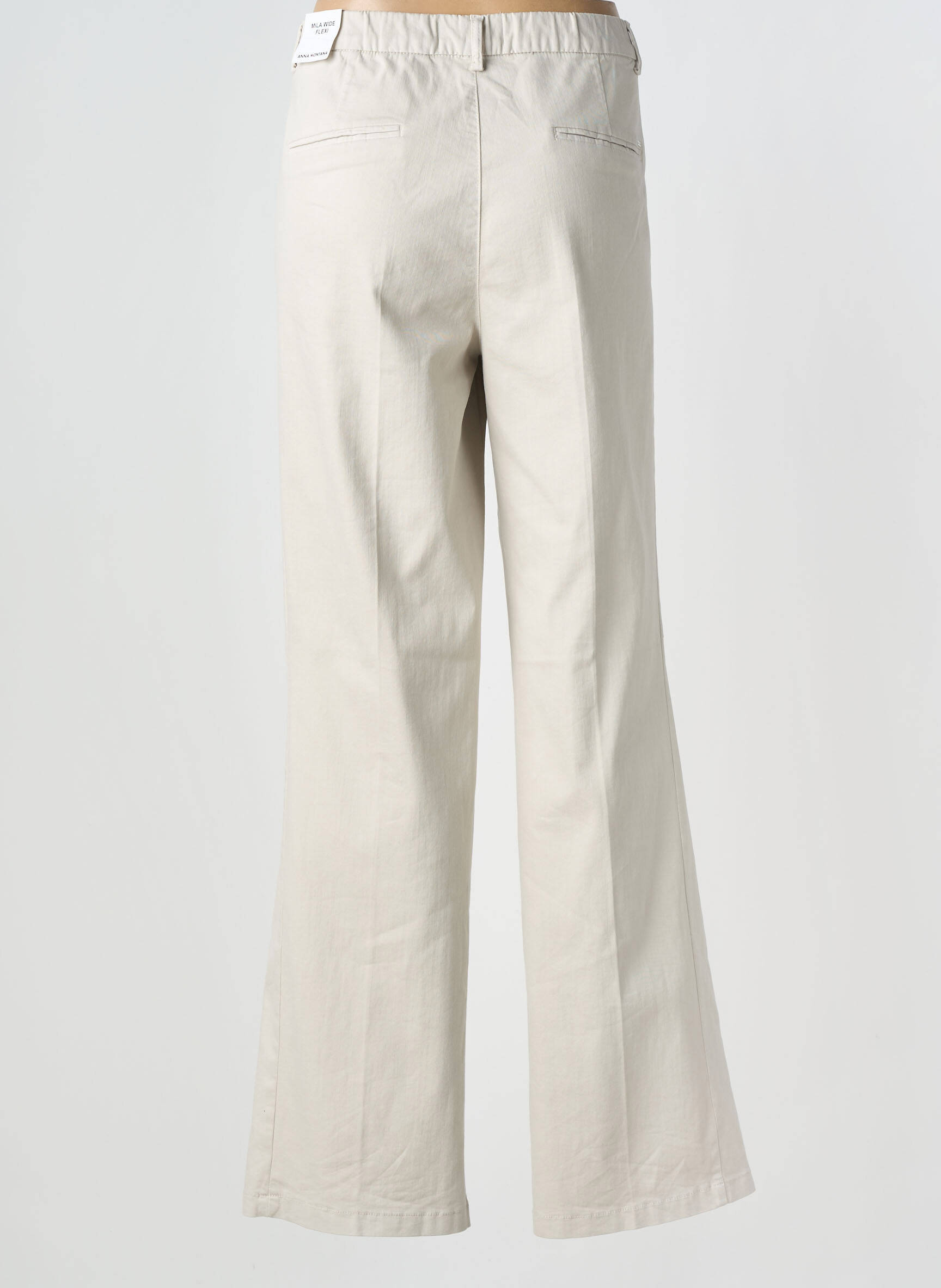 Pantalon large tissage popeline taille normale gris ANNA MONTANA femme