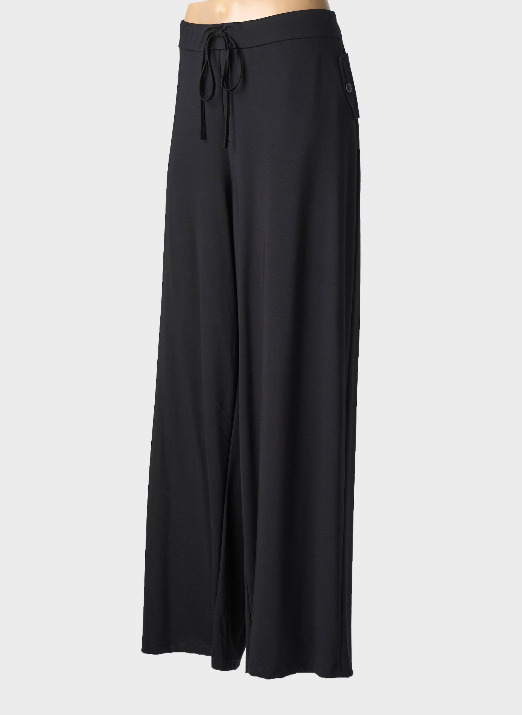 Pantalon large poches taille normale noir MALOKA femme