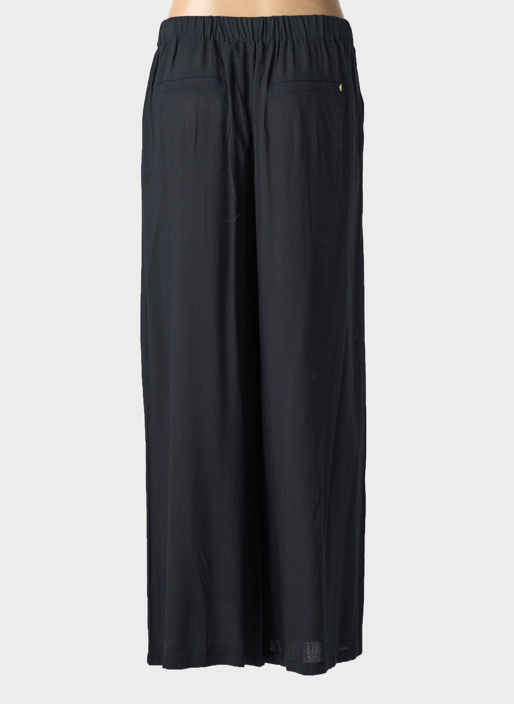 Pantalon large tissage popeline taille normale noir ÉTYMOLOGIE femme