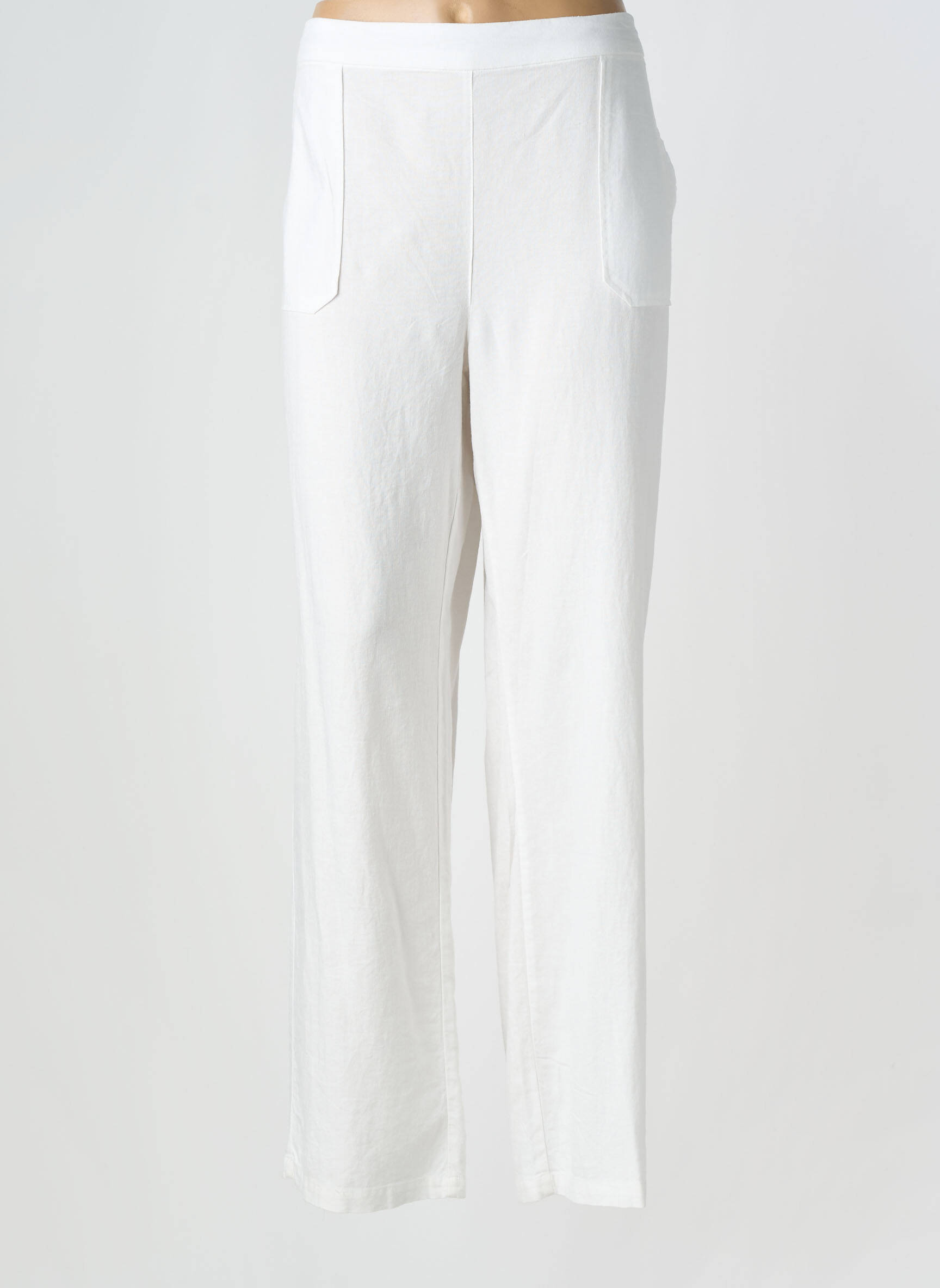 Pantalon large tissage popeline taille normale blanc ÉTYMOLOGIE femme