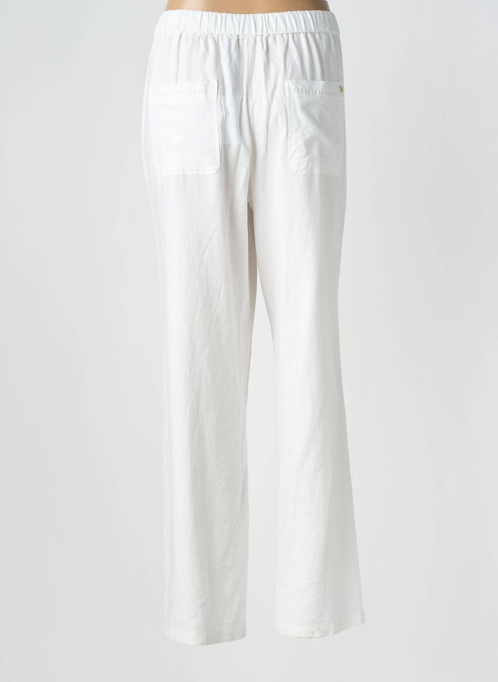 Pantalon large tissage popeline taille normale blanc ÉTYMOLOGIE femme